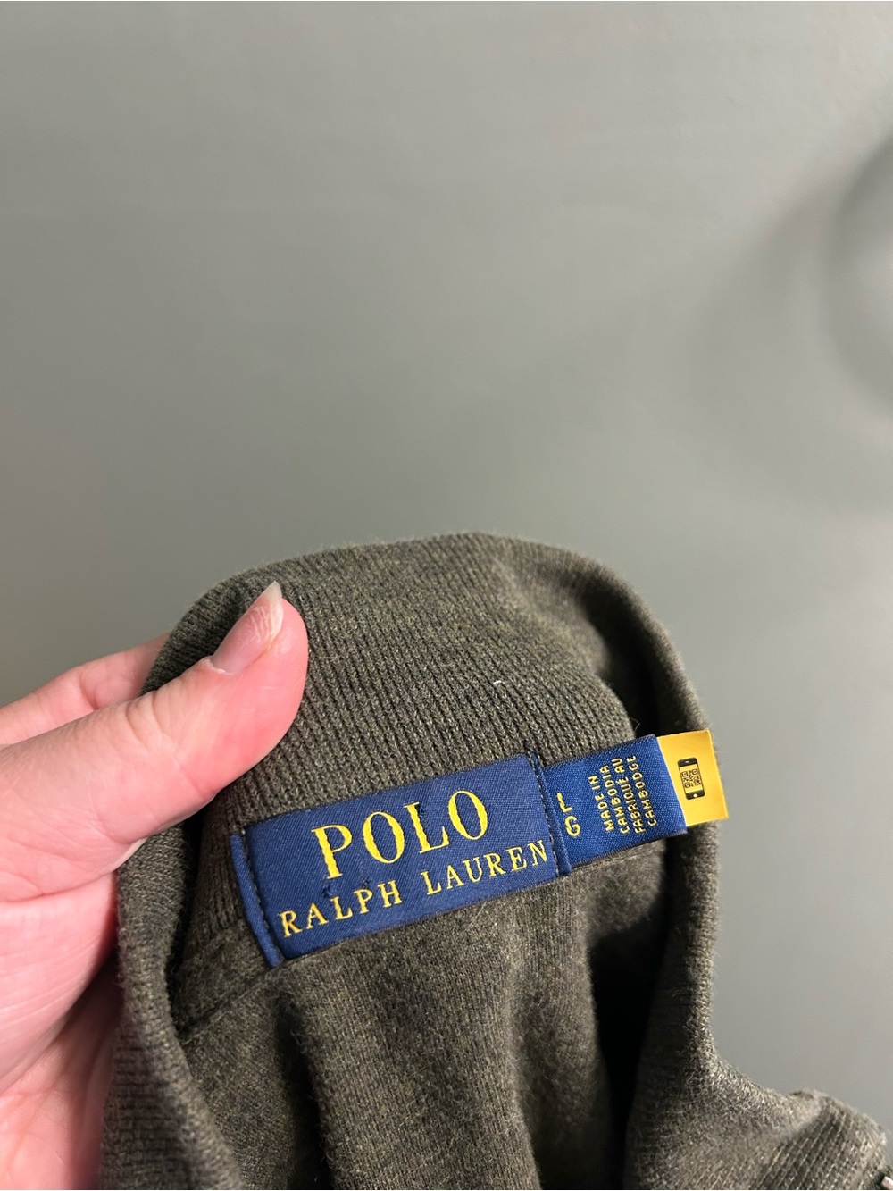 Polo Ralph Lauren green French ribbed 1/4 zip sweater - Picture 5 of 8